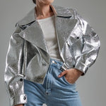 Autumn And Winter Women's Clothing Loose Retro Locomotive Style Short PU Leather Jacket