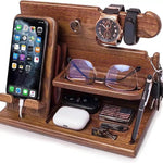 Solid Wood Phone Stand & Storage Rack