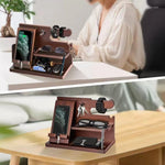 Solid Wood Phone Stand & Storage Rack