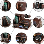 Solid Wood Phone Stand & Storage Rack